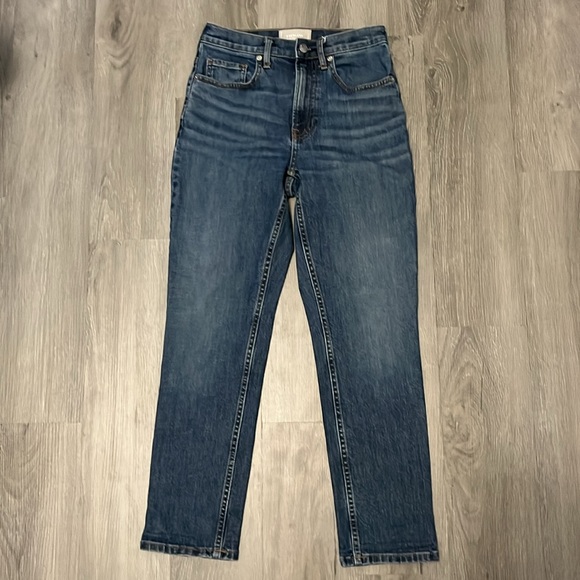 Everlane High Rise Straight Ankle Jean, Medium Blue - Picture 4 of 8